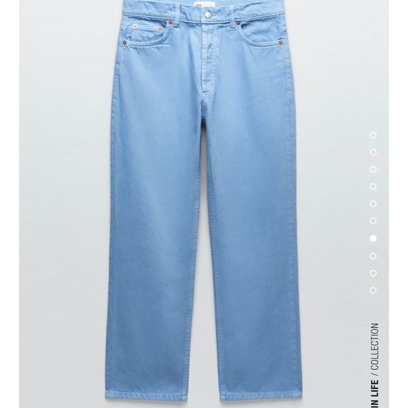 Zara High Rise Straight Leg Jeans - Picture 6 of 9